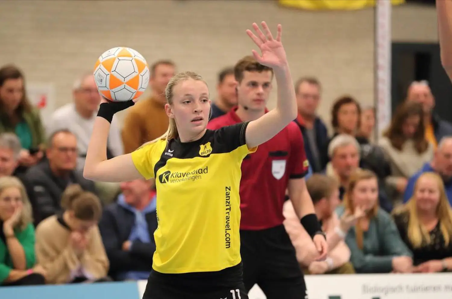 In het AD: verslag Dalto-Mid Fryslân 2 20241216 AD foto Quinty - Dalto/Klaverblad Verzekeringen - Korfbal - Driebergen